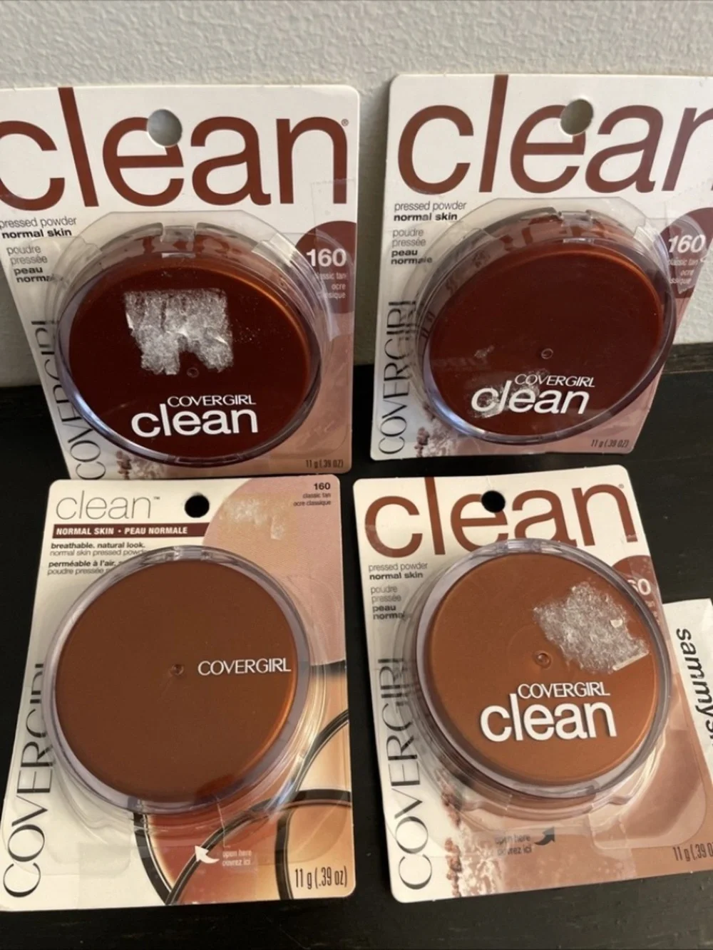 CoverGirl Clean Pressed Powder 160 Classic Tan 0.39 oz., x4